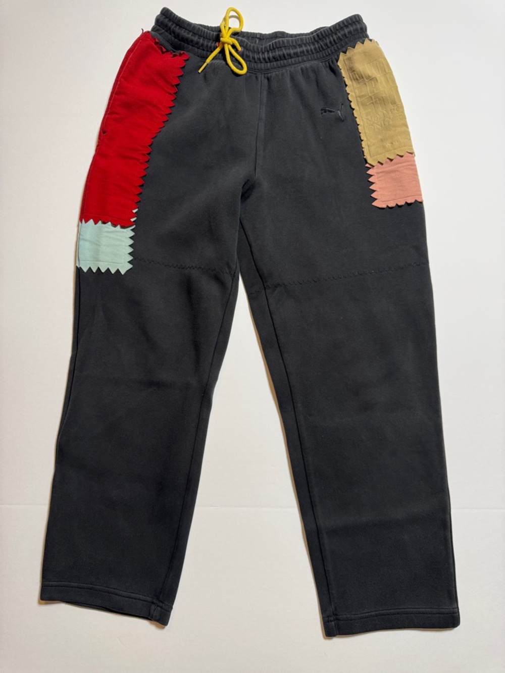 PUMA x MICHAEL LAU Black Jogger Pants Colorblock Patchwork Asymmetrical US M